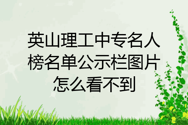 英山理工中专名人榜名单公示栏图片怎么看不到