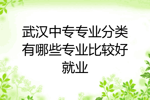 武汉中专专业分类有哪些专业比较好就业