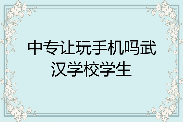 中专让玩手机吗武汉学校学生