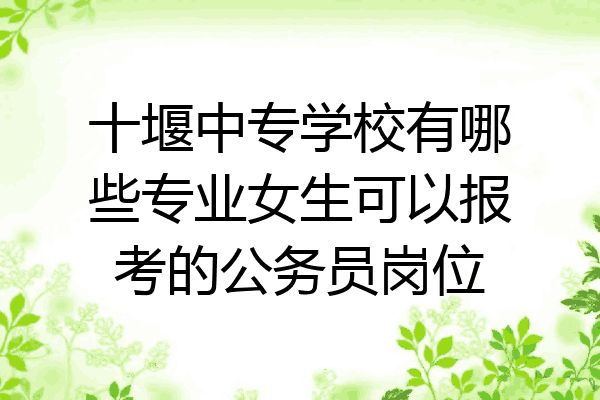十堰中专学校有哪些专业女生可以报考的公务员岗位