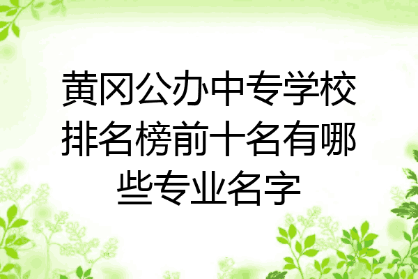 黄冈公办中专学校排名榜前十名有哪些专业名字