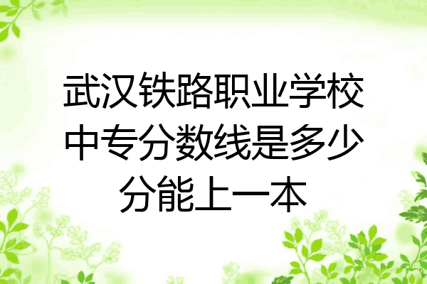 武汉铁路职业学校中专分数线是多少分能上一本