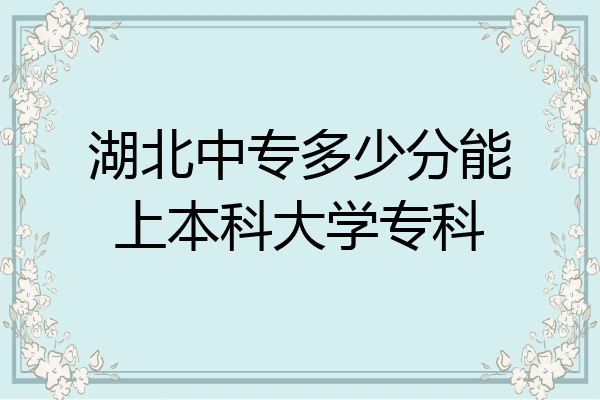 湖北中专多少分能上本科大学专科