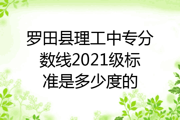 罗田县理工中专分数线2021级标准是多少度的