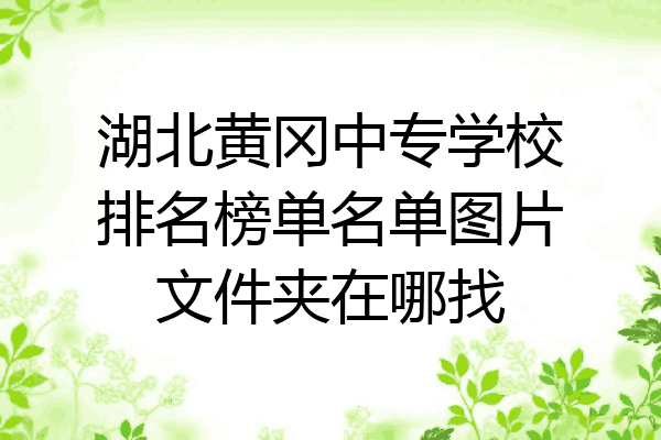 湖北黄冈中专学校排名榜单名单图片文件夹在哪找