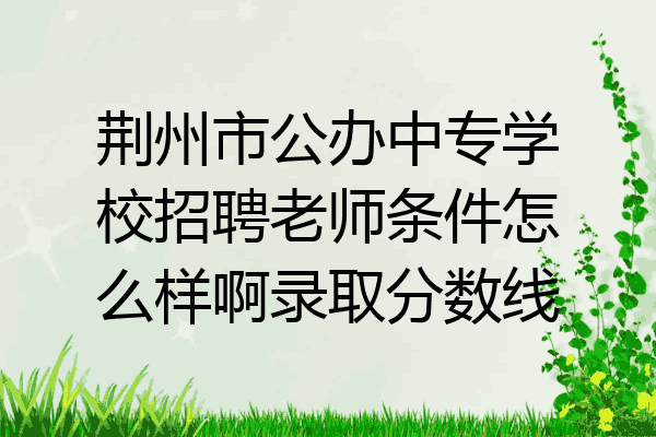 荆州市公办中专学校招聘老师条件怎么样啊录取分数线