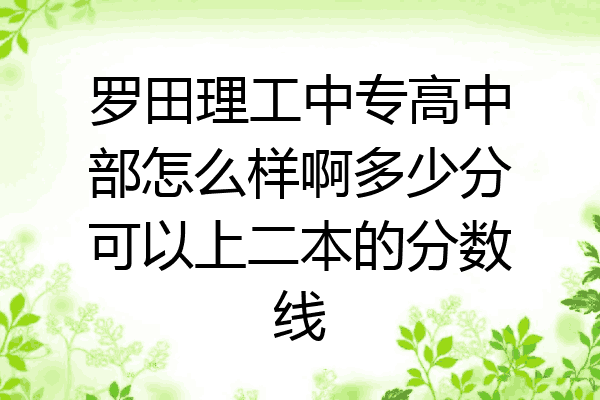 罗田理工中专高中部怎么样啊多少分可以上二本的分数线
