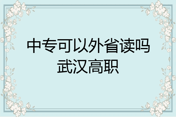 中专可以外省读吗武汉高职