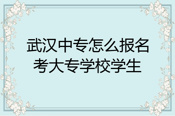 武汉中专怎么报名考大专学校学生
