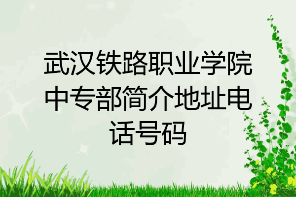 武汉铁路职业学院中专部简介地址电话号码