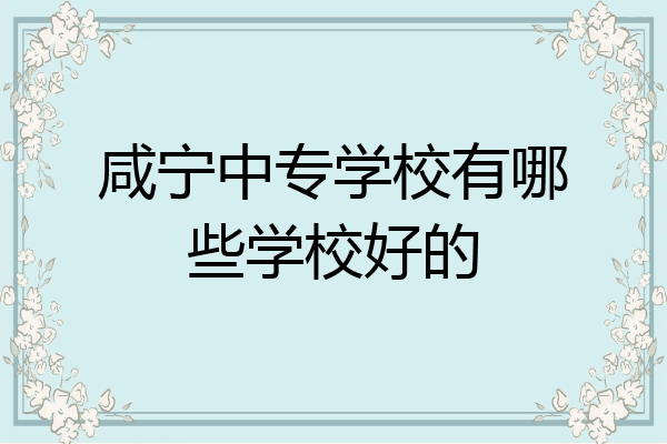 咸宁中专学校有哪些学校好的