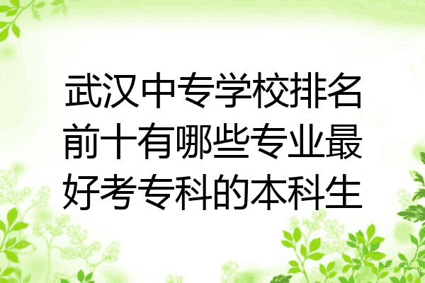武汉中专学校排名前十有哪些专业最好考专科的本科生
