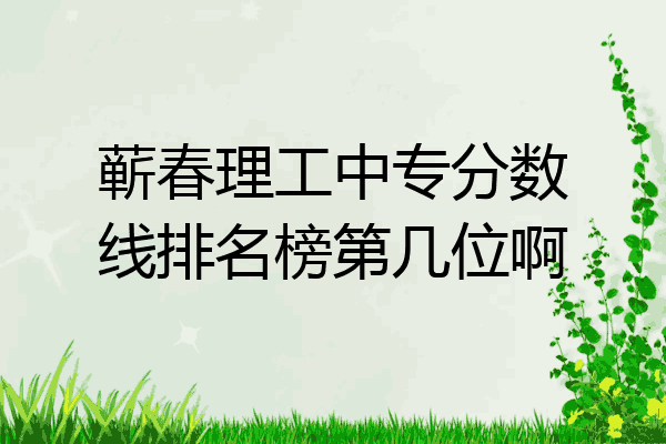 蕲春理工中专分数线排名榜第几位啊