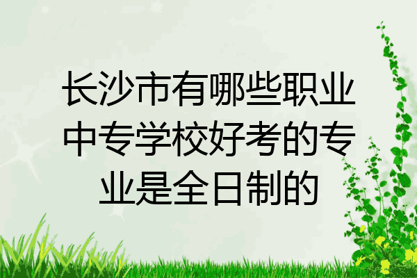 长沙市有哪些职业中专学校好考的专业是全日制的