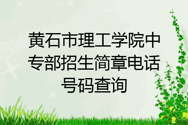 黄石市理工学院中专部招生简章电话号码查询