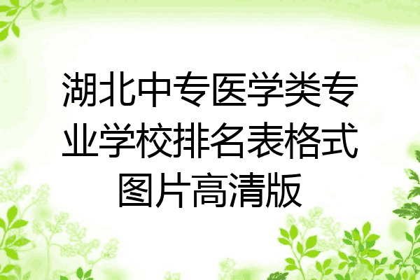 湖北中专医学类专业学校排名表格式图片高清版