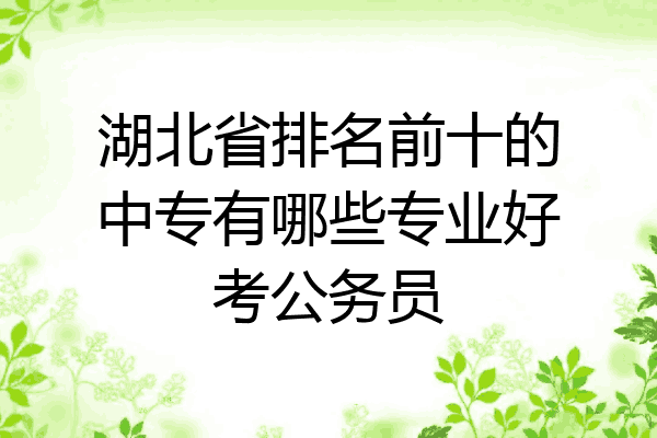 湖北省排名前十的中专有哪些专业好考公务员