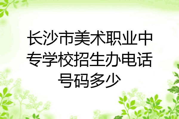 长沙市美术职业中专学校招生办电话号码多少