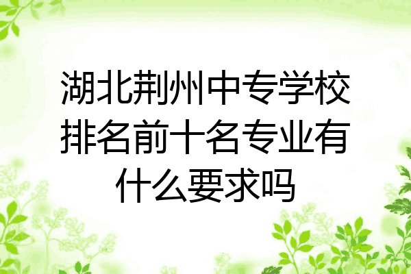 湖北荆州中专学校排名前十名专业有什么要求吗