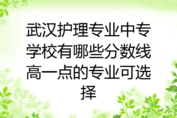 武汉护理专业中专学校有哪些分数线高一点的专业可选择