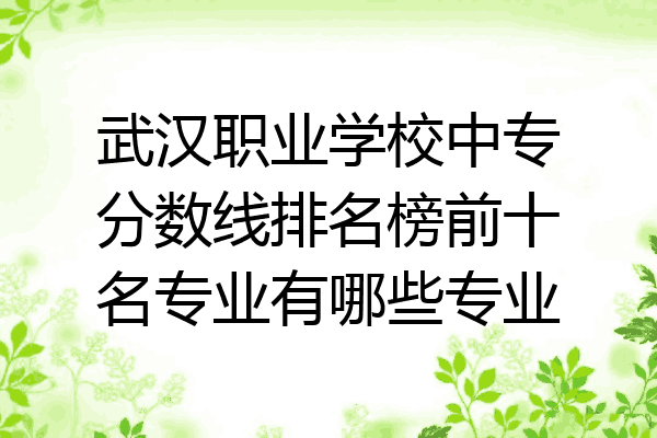 武汉职业学校中专分数线排名榜前十名专业有哪些专业