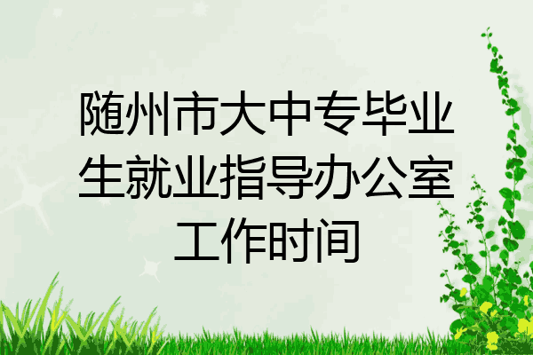 随州市大中专毕业生就业指导办公室工作时间