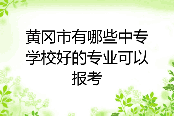 黄冈市有哪些中专学校好的专业可以报考