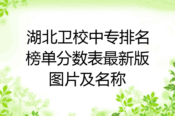 湖北卫校中专排名榜单分数表最新版图片及名称
