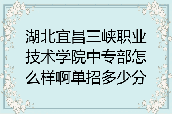 湖北宜昌三峡职业技术学院中专部怎么样啊单招多少分