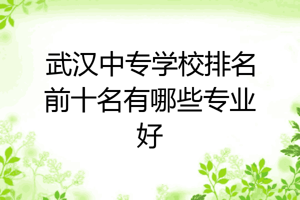 武汉中专学校排名前十名有哪些专业好