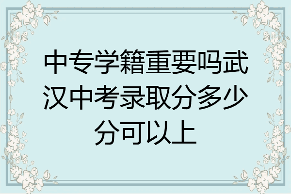 中专学籍重要吗武汉中考录取分多少分可以上