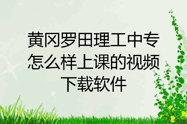 黄冈罗田理工中专怎么样上课的视频下载软件