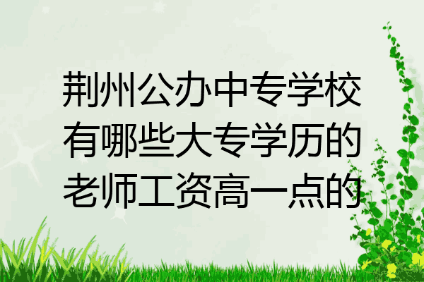 荆州公办中专学校有哪些大专学历的老师工资高一点的