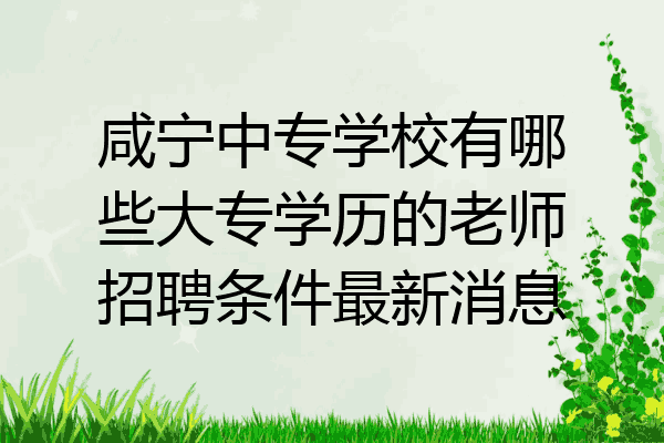 咸宁中专学校有哪些大专学历的老师招聘条件最新消息