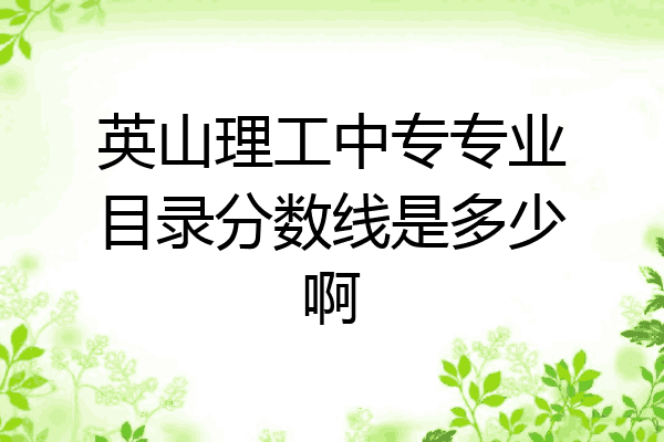 英山理工中专专业目录分数线是多少啊