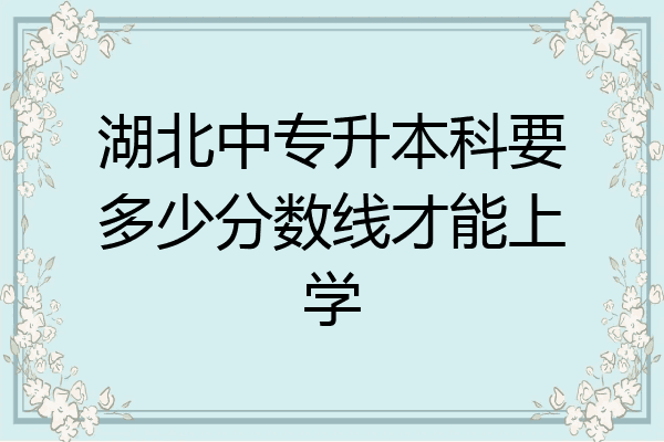 湖北中专升本科要多少分数线才能上学