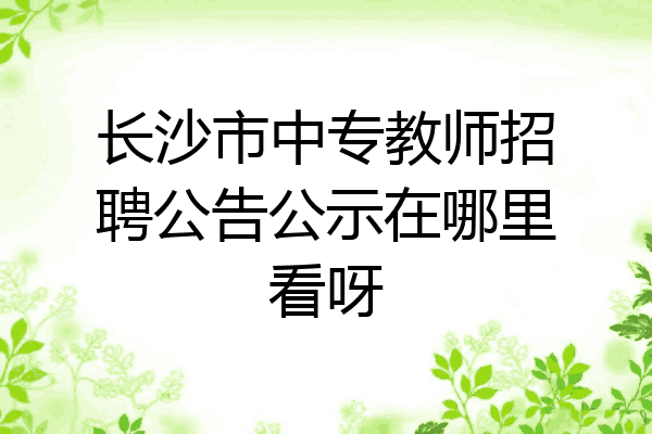 长沙市中专教师招聘公告公示在哪里看呀