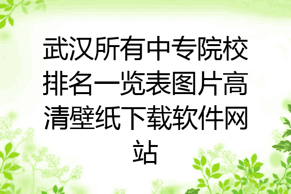 武汉所有中专院校排名一览表图片高清壁纸下载软件网站