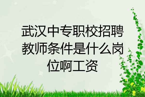武汉中专职校招聘教师条件是什么岗位啊工资