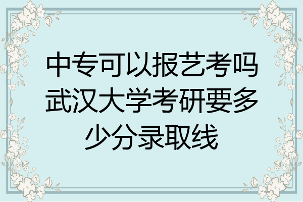 中专可以报艺考吗武汉大学考研要多少分录取线