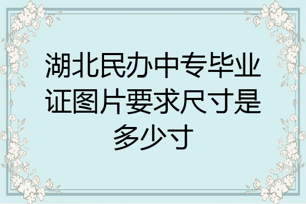 湖北民办中专毕业证图片要求尺寸是多少寸