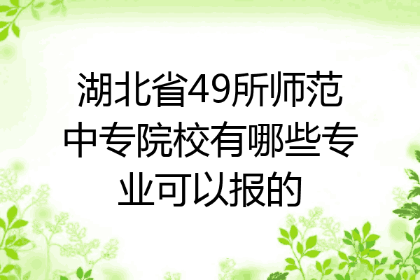 湖北省49所师范中专院校有哪些专业可以报的