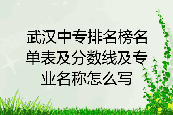 武汉中专排名榜名单表及分数线及专业名称怎么写