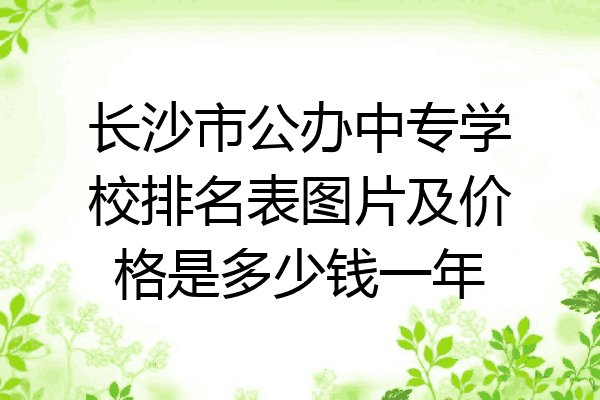 长沙市公办中专学校排名表图片及价格是多少钱一年