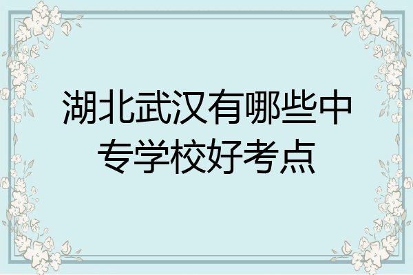 湖北武汉有哪些中专学校好考点