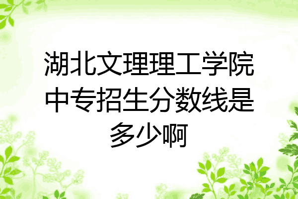 湖北文理理工学院中专招生分数线是多少啊