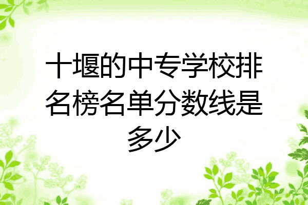 十堰的中专学校排名榜名单分数线是多少
