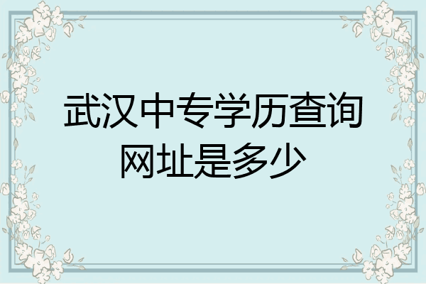 武汉中专学历查询网址是多少