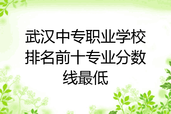 武汉中专职业学校排名前十专业分数线最低