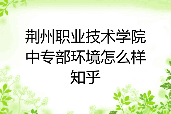 荆州职业技术学院中专部环境怎么样知乎